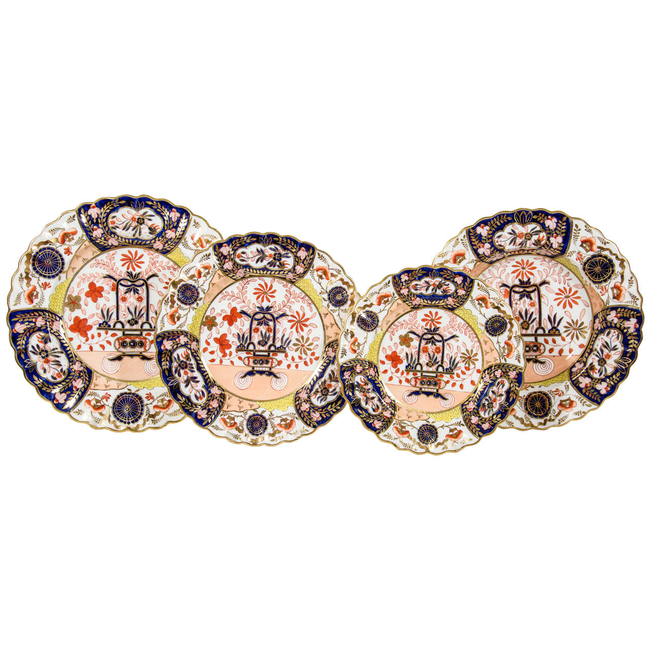 Extensive Set of 19th Century English Imari Porcelain Dishes