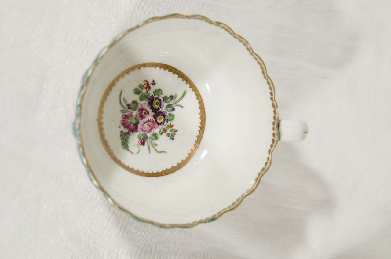 A First Period Worcester  Tea Cup and Saucer 2