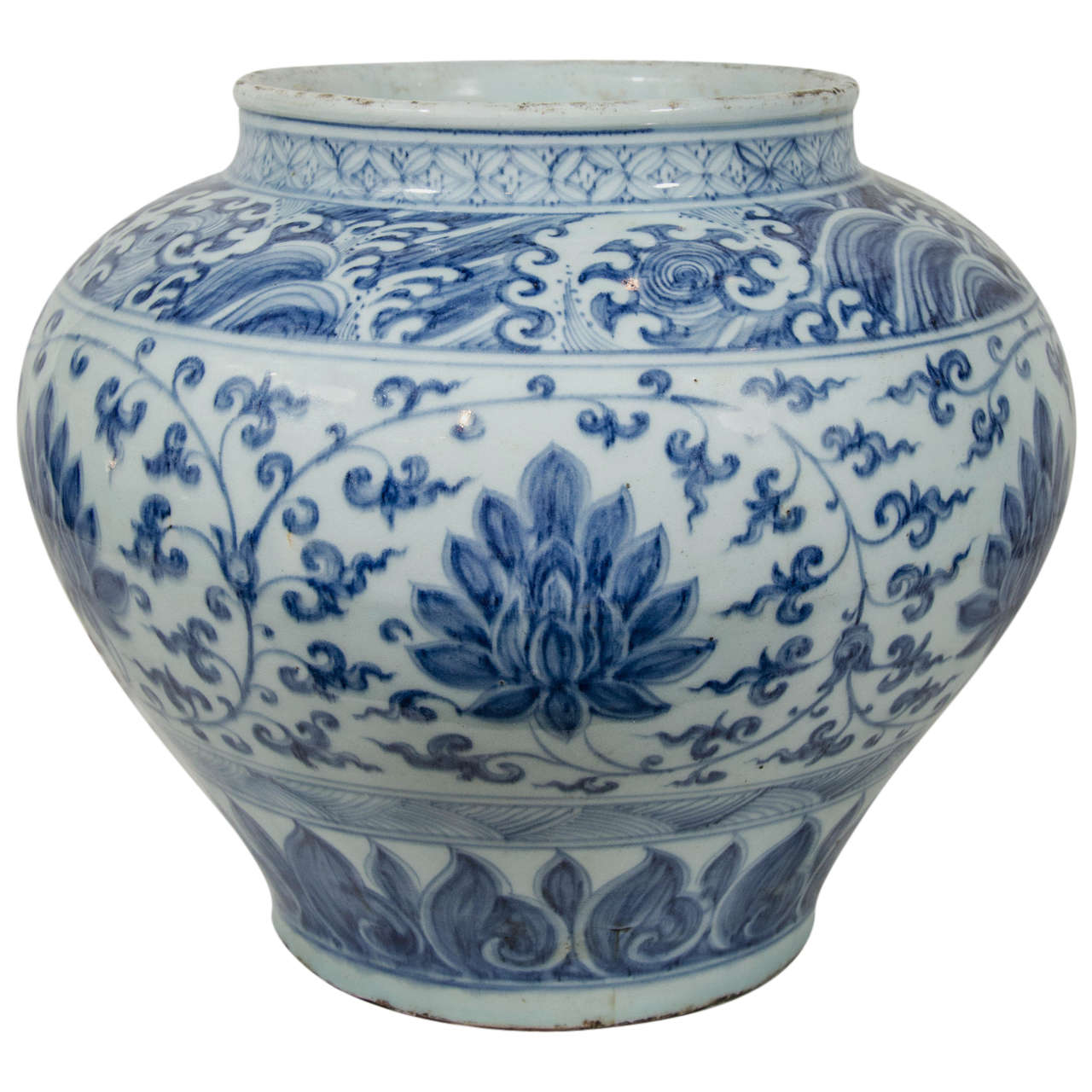 Antique Chinese Blue and White Wine Jar