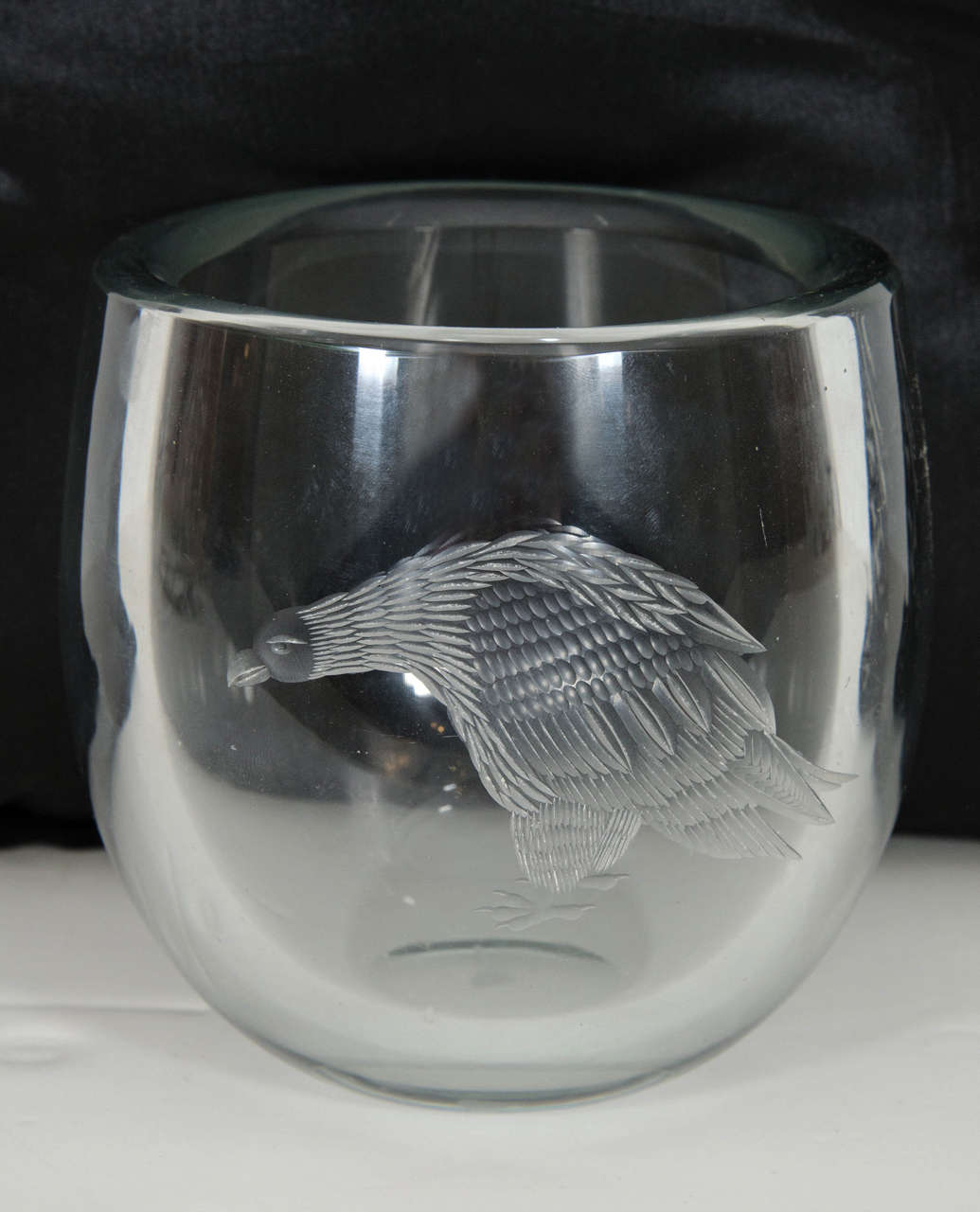 Art Deco Periphas Kosta Boda Eagle Crystal Vase For Sale
