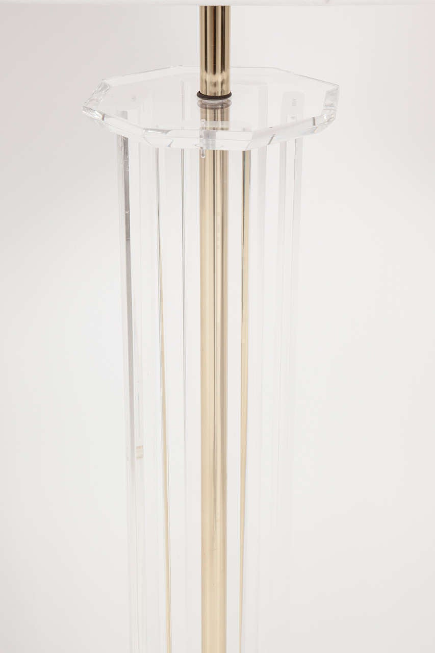 American Lucite Floor Lamp For Sale