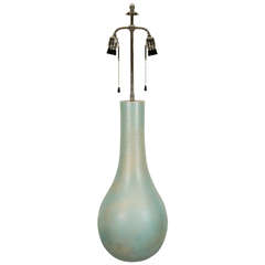 Fritz Haussmann Bauhaus Blue Studio Pottery Lamp, circa 1930 Switzerland