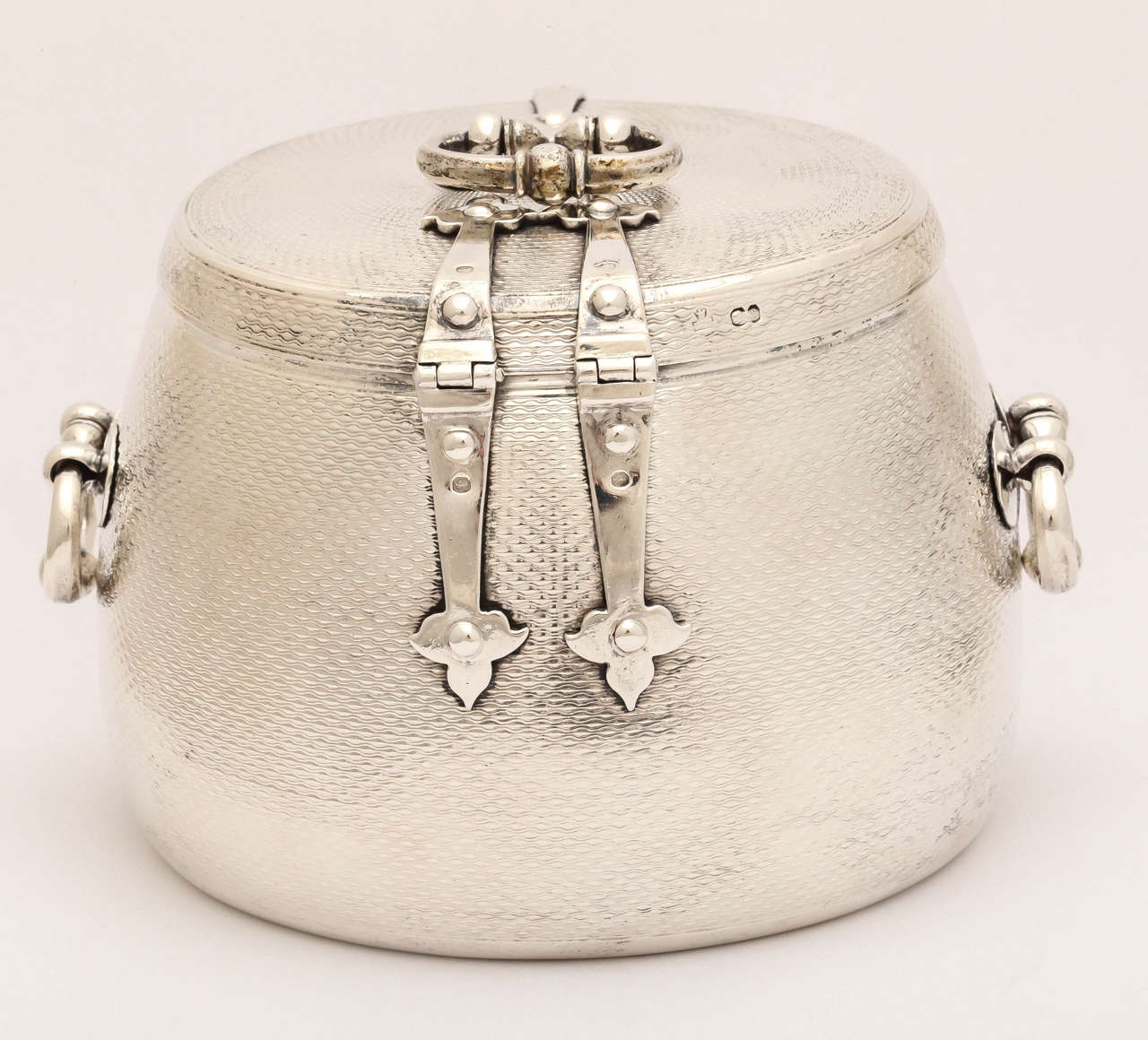 British English Sterling Silver Tea Caddy For Sale
