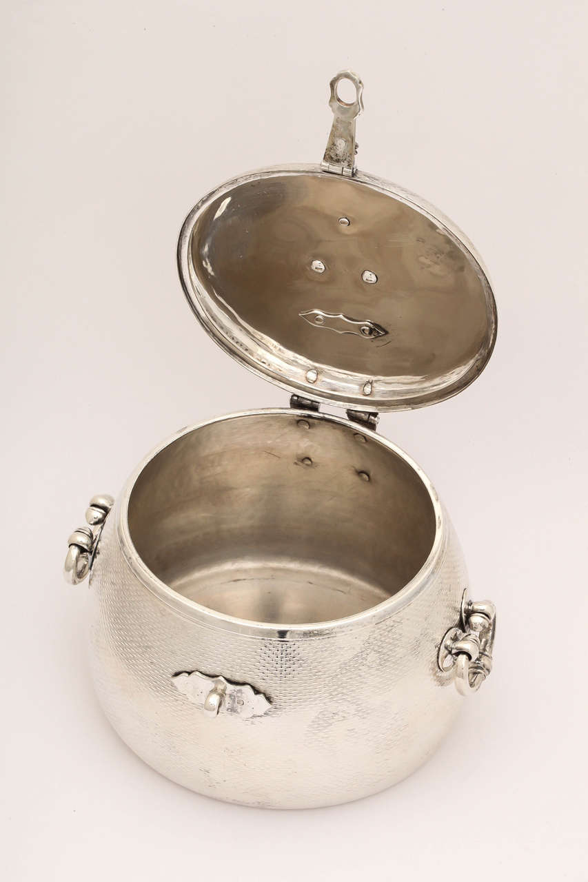 English Sterling Silver Tea Caddy For Sale 2