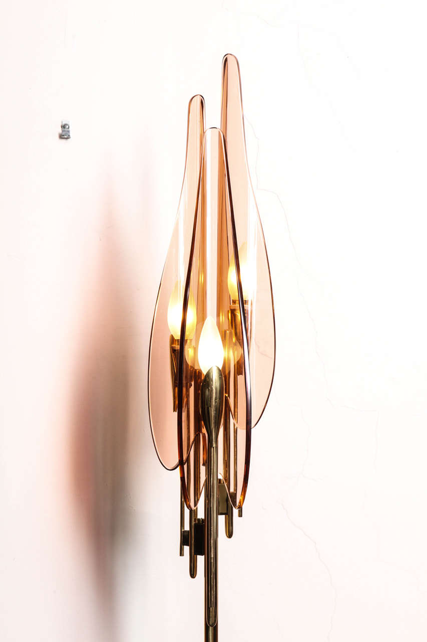 Glass Fontana Arte Dahlia Floor Lamp Made in Milan