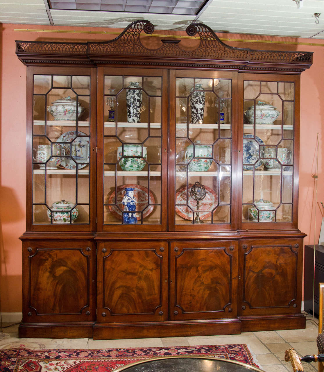 George III Mahogany Breakfront Bookcase