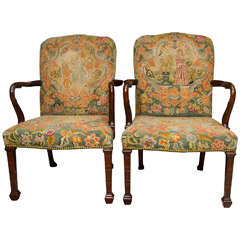 Fine Pair of George III Library Chairs