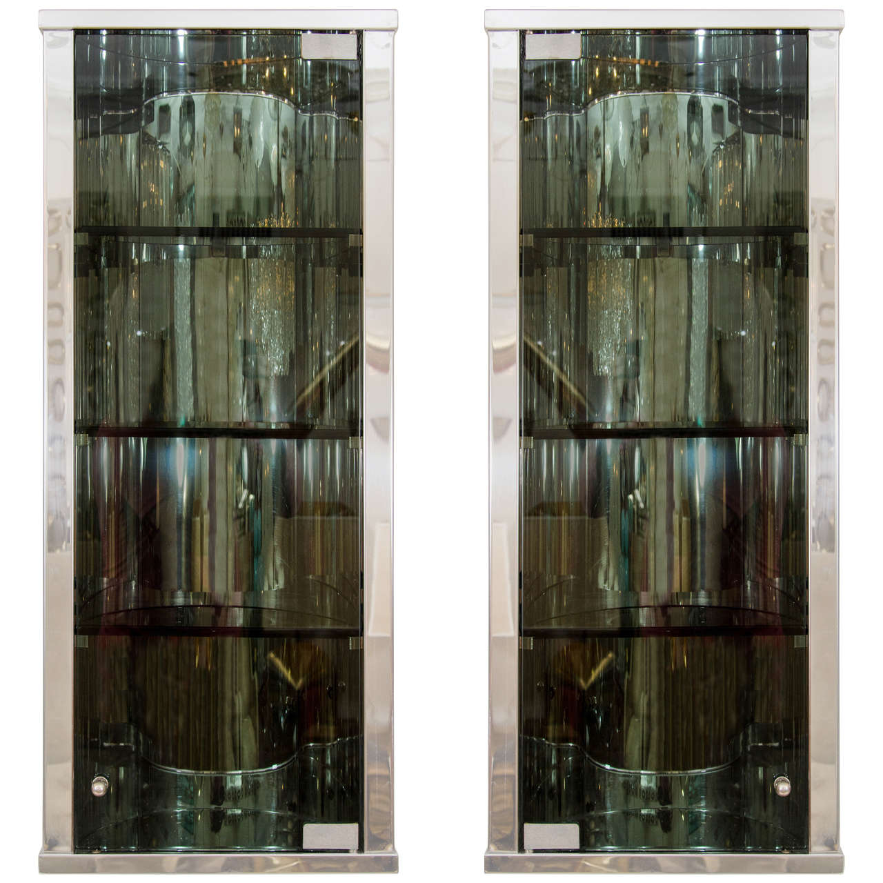 Pair of Stainless Steel Wall Cabinets
