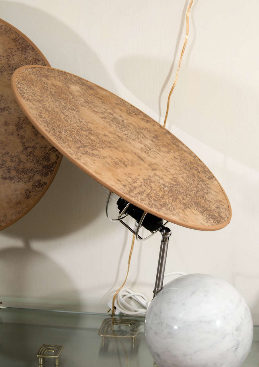 Mid-20th Century Pair of Gray Marble Spherical Table Lamps