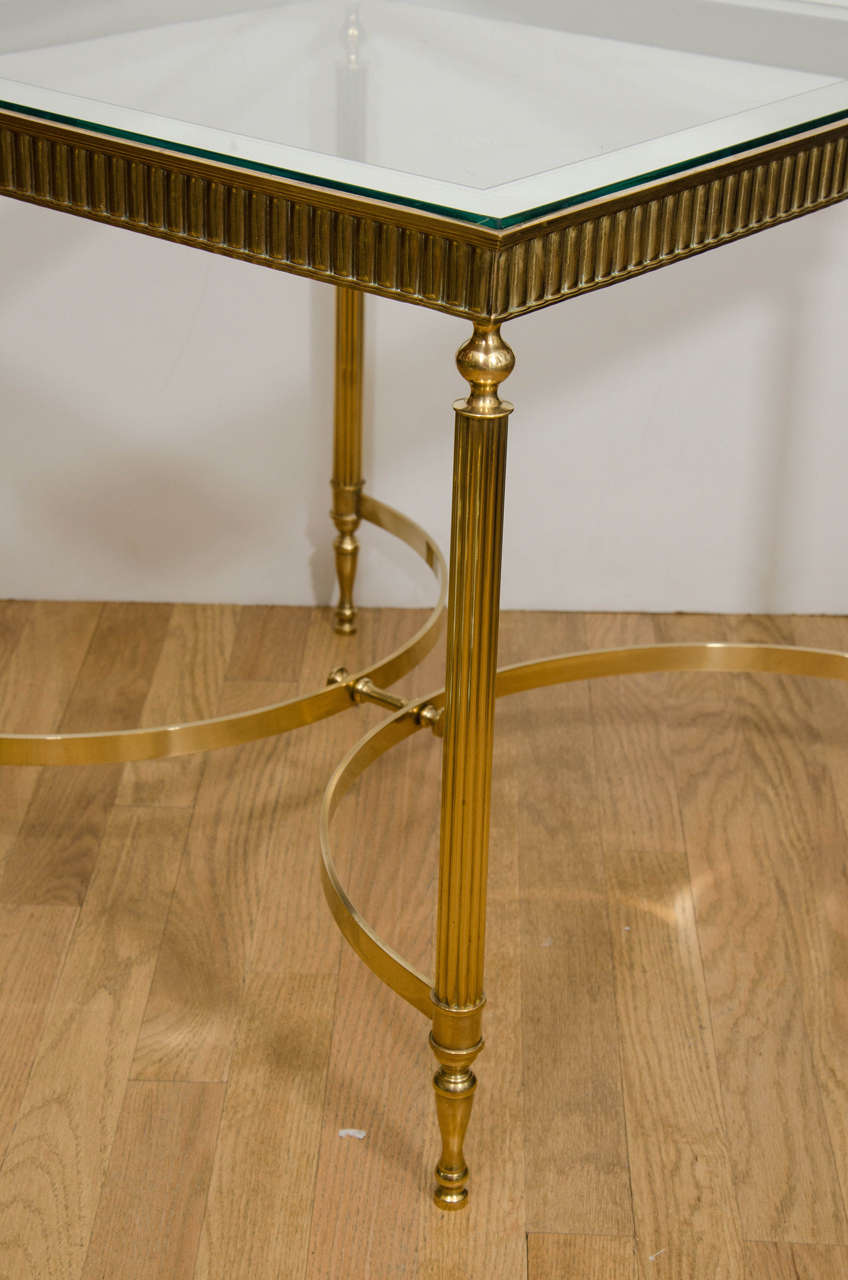 Mid-Century Modern Pair of Brass Decorative Side Tables