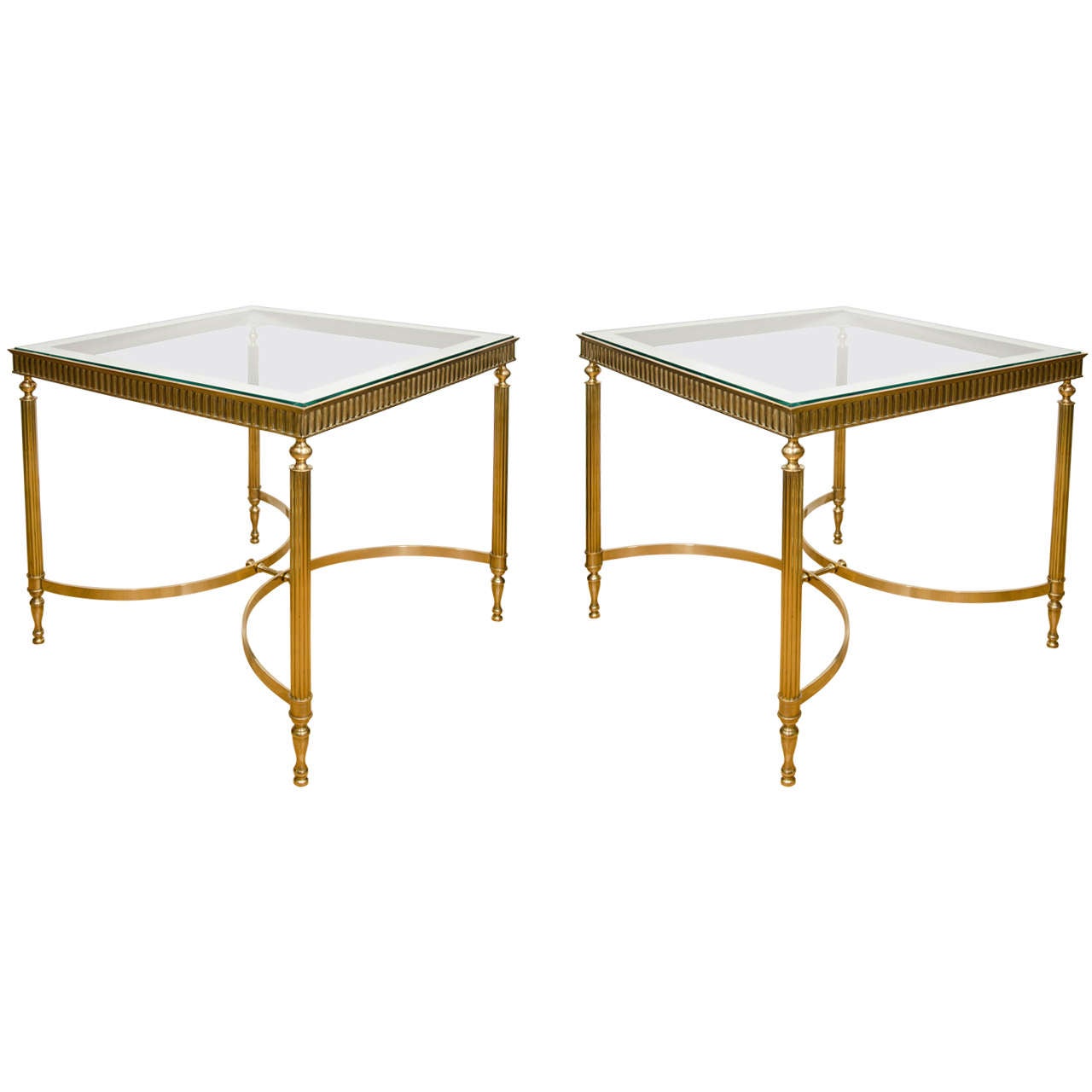 Pair of Brass Decorative Side Tables