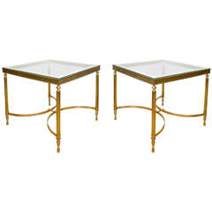 Pair of Brass Decorative Side Tables