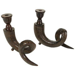 Pair of Horn Shaped Candle Holders