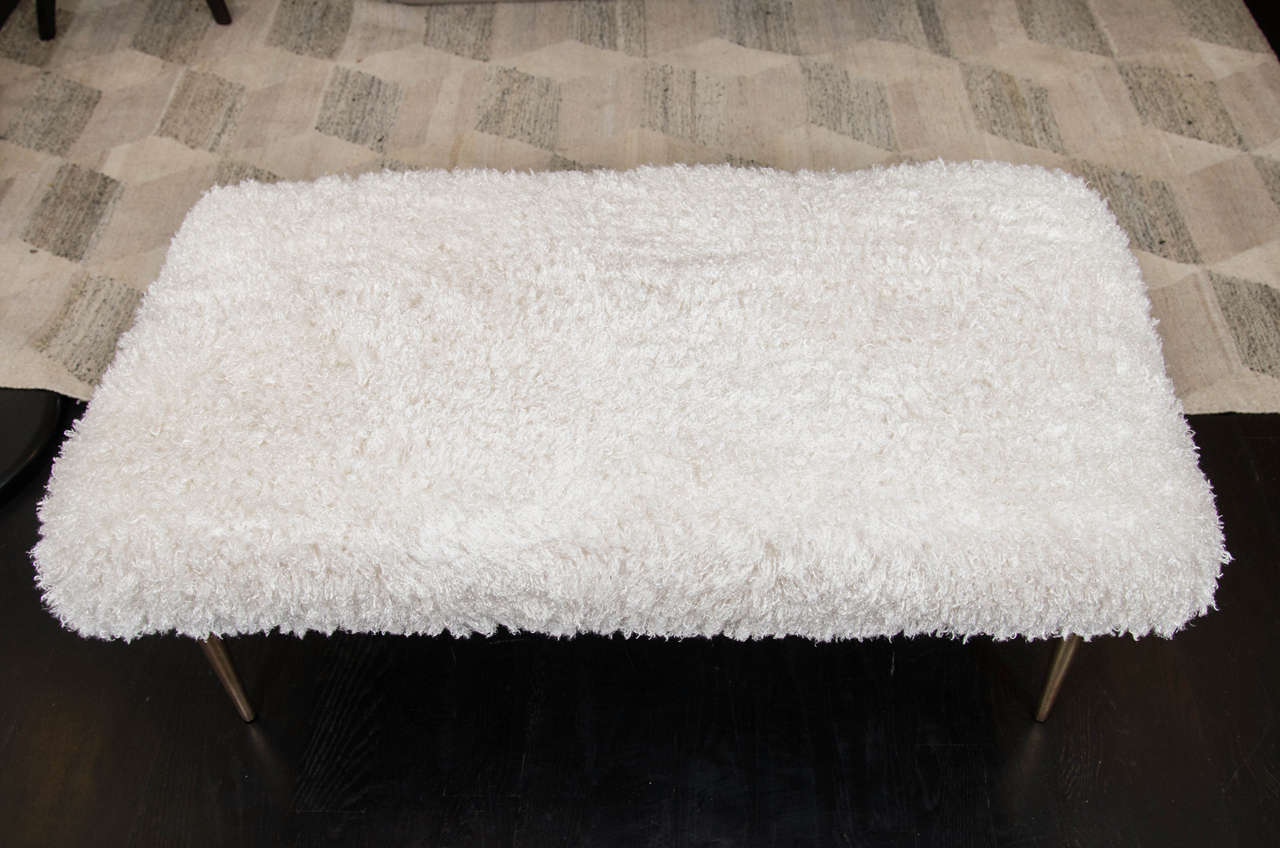 French Faux Fur Bench In Excellent Condition For Sale In Newburgh, NY