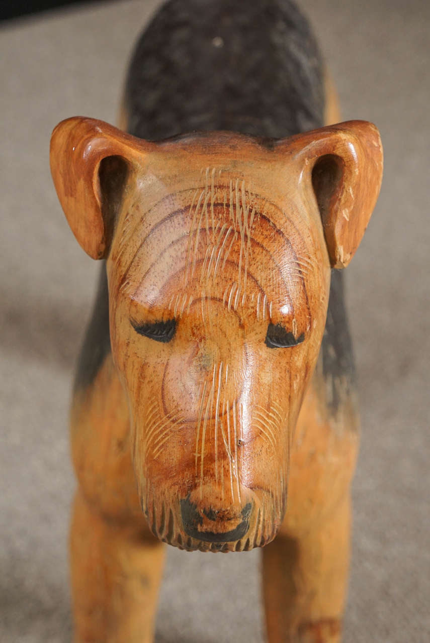 Carved Wood Airedale 1
