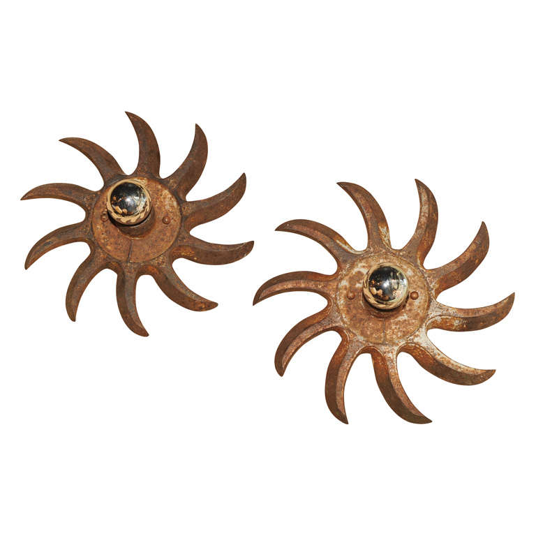 Pair of Sunburst Sconces
