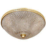 Facet cut glass dome form flush mount ceiling fixture Facet cut glass dome form flush mount ceiling fixture