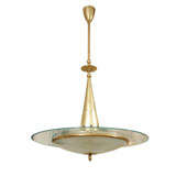 Clear and frosted glass saucer form ceiling fixture