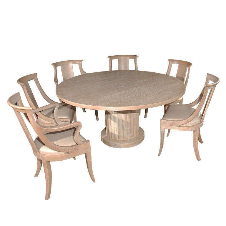 Bleached Mahogany Dining Table And Chairs At 1stdibs