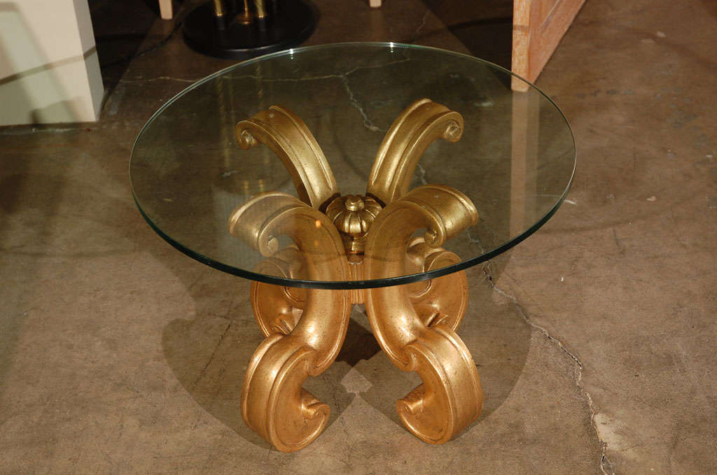 Gilt Italian Carved & Gilded Side Table For Sale