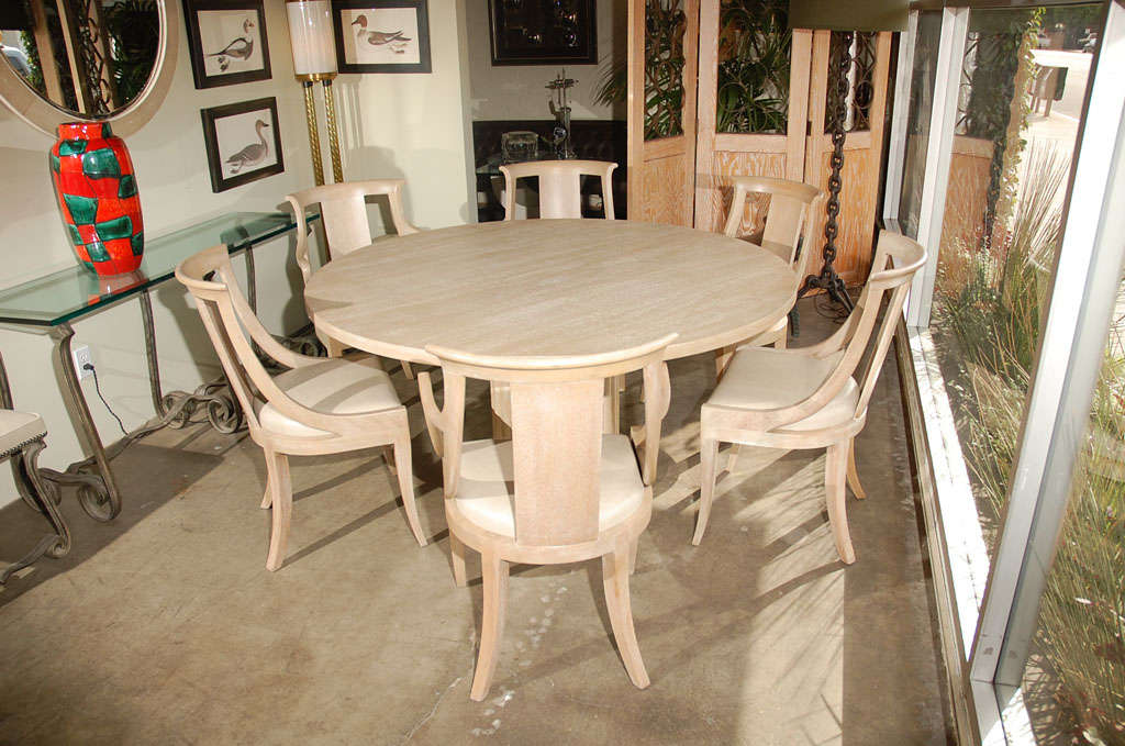 Bleached Mahogany Dining Table and Chairs at 1stDibs bleached dining