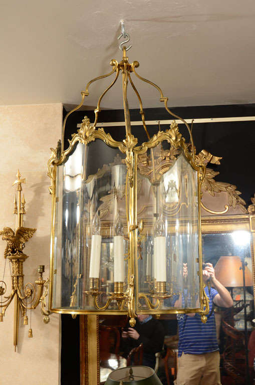 Rococo Gilt Bronze Hall Lantern 1