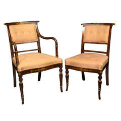 Antique Set of 10 Late Regency Dining Chairs
