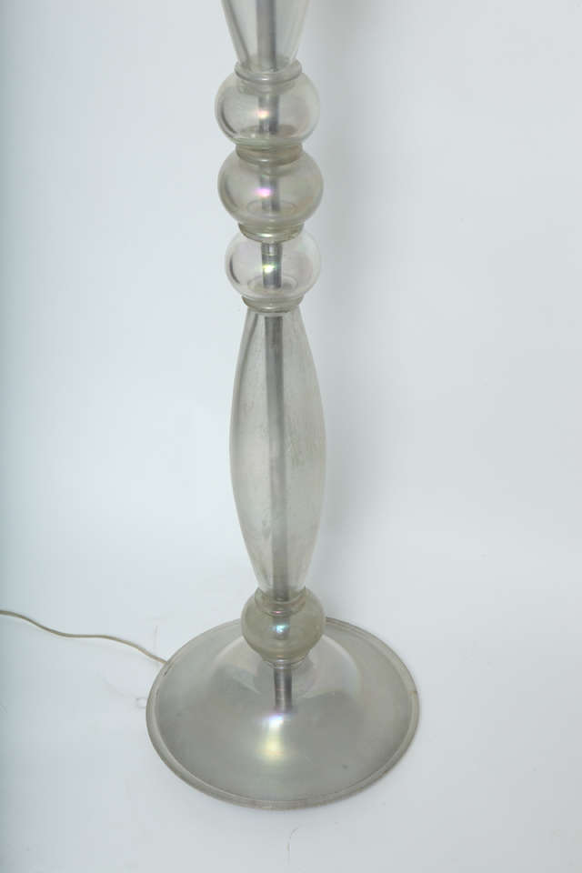 Paire de lampadaires torchères en verre irisé de Murano en vente 3