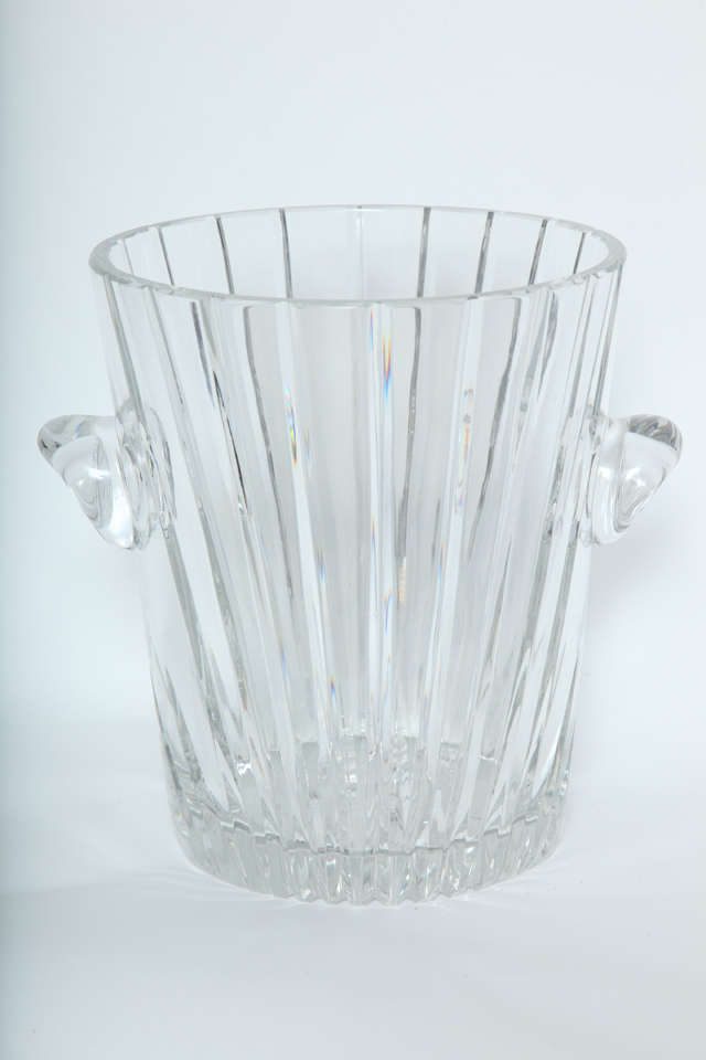 French Cut Crystal two handle Ice Bucket 
