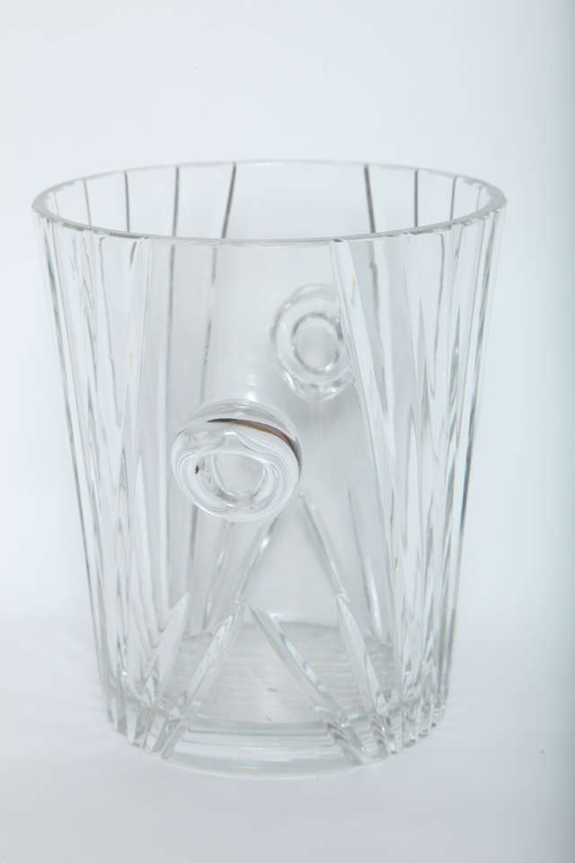 Cut Crystal two handle Ice Bucket  In Excellent Condition In New York, NY