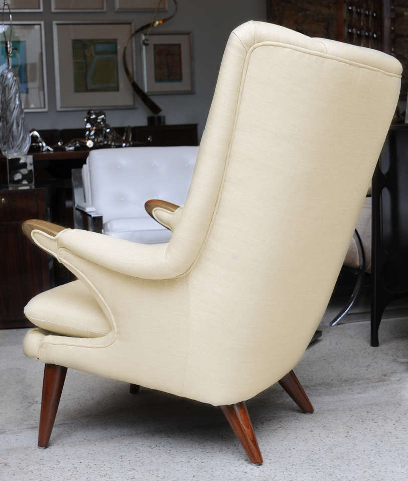 Danish Modern Wing Chair, probably Svend Skipper In Excellent Condition In Hollywood, FL