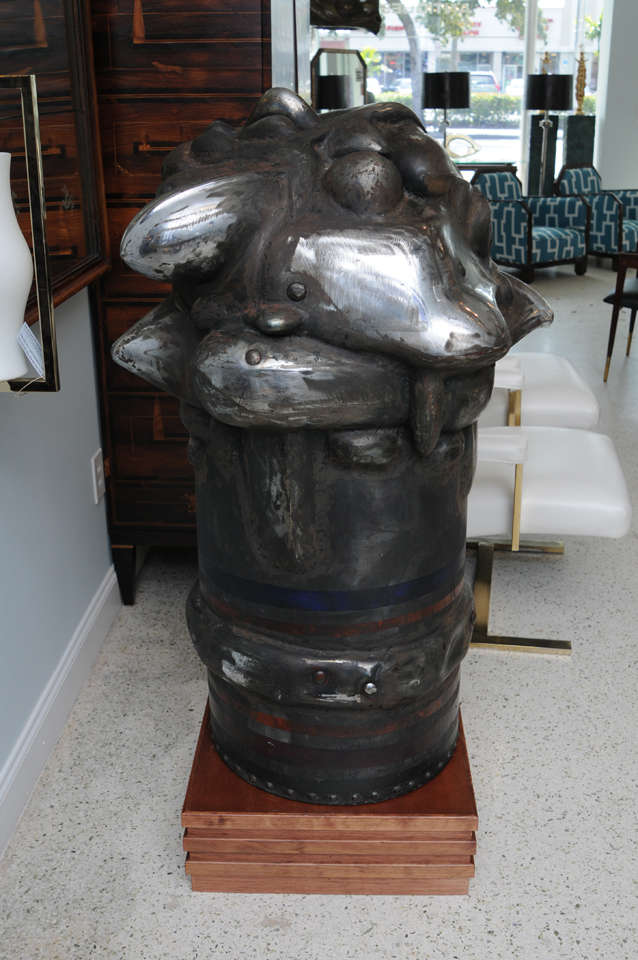 Mid-Century Modern Italian Steel and Painted Sculpture, Italo Scanga For Sale