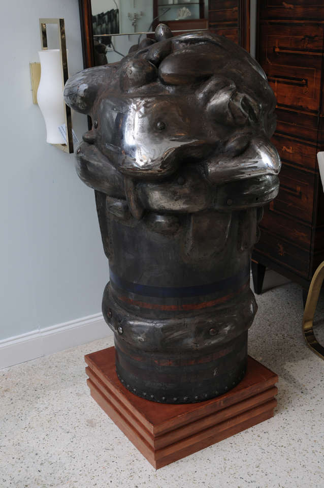 Italian Steel and Painted Sculpture, Italo Scanga In Excellent Condition For Sale In Hollywood, FL