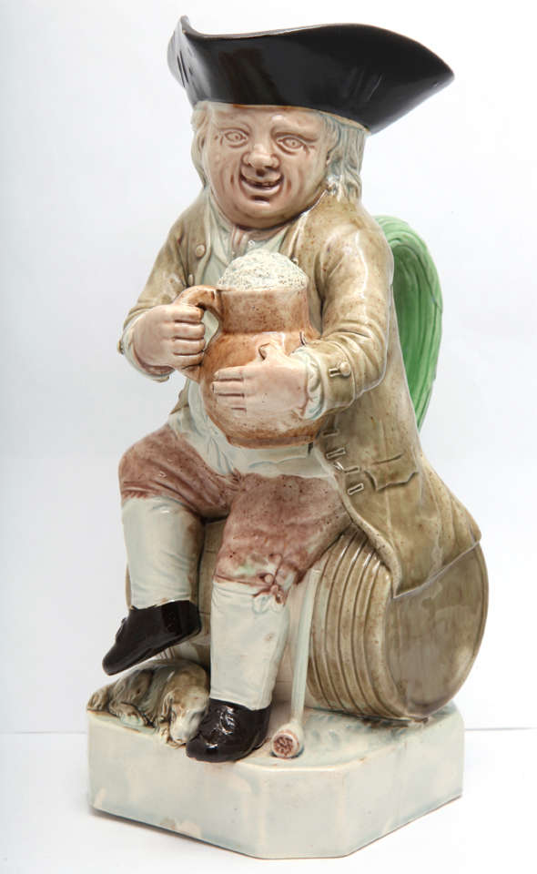 A rare and fine Ralph Wood pottery Lord Howe toby jug decorated in translucent glazes