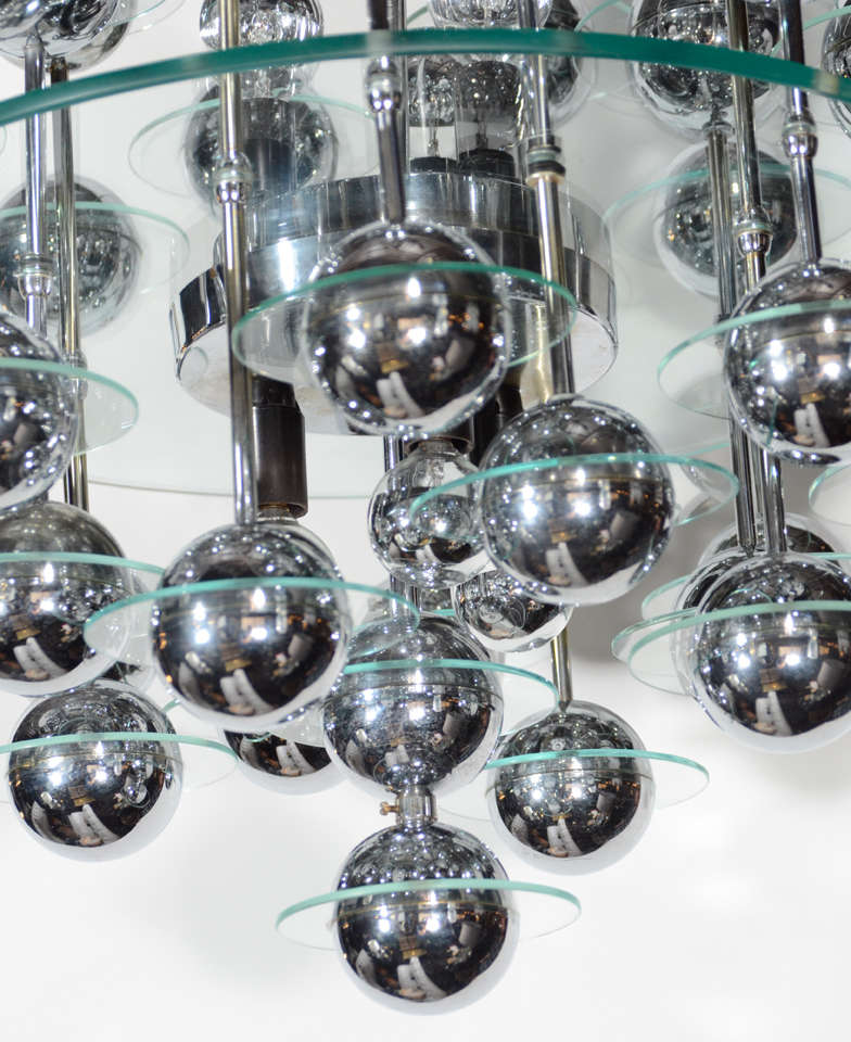 Polished Mid-Century Modern Space Age Chandelier 