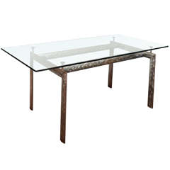 Modernist Brushed Steel Desk/Writing Table Modernist Brushed Steel Desk/Writing Table