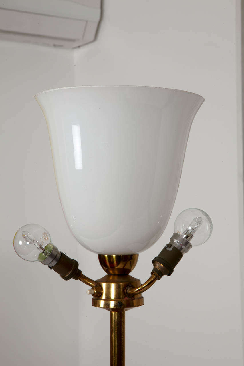 Italian Pair Of Majolica Table Lamps For Sale