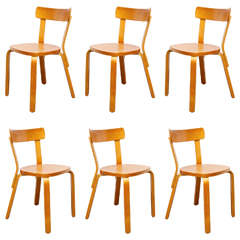Set of 6 Side Chairs by Alvar Aalto