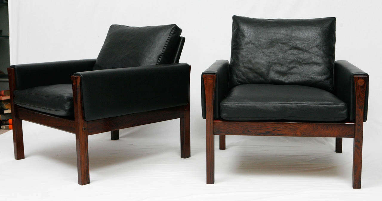 Pair Of Hans Wegner AP 62 lounge chairs designed in 1960 and produced by AP Stolen.