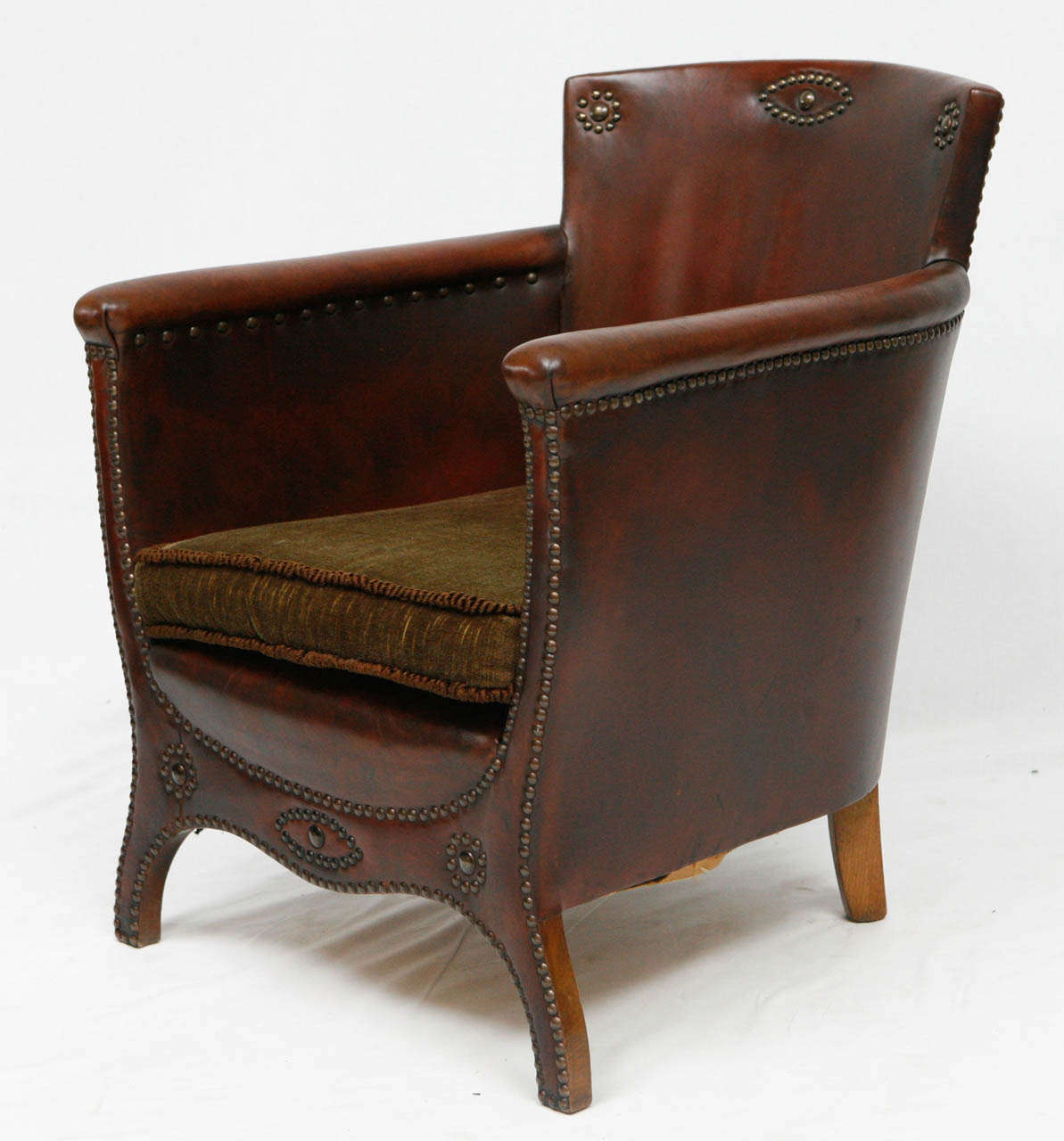 Otto Schulz lounge chair with original leather designed in the 1930's and produced by Boet in Gothenburg.  Store formerly known as ARTFUL DODGER INC