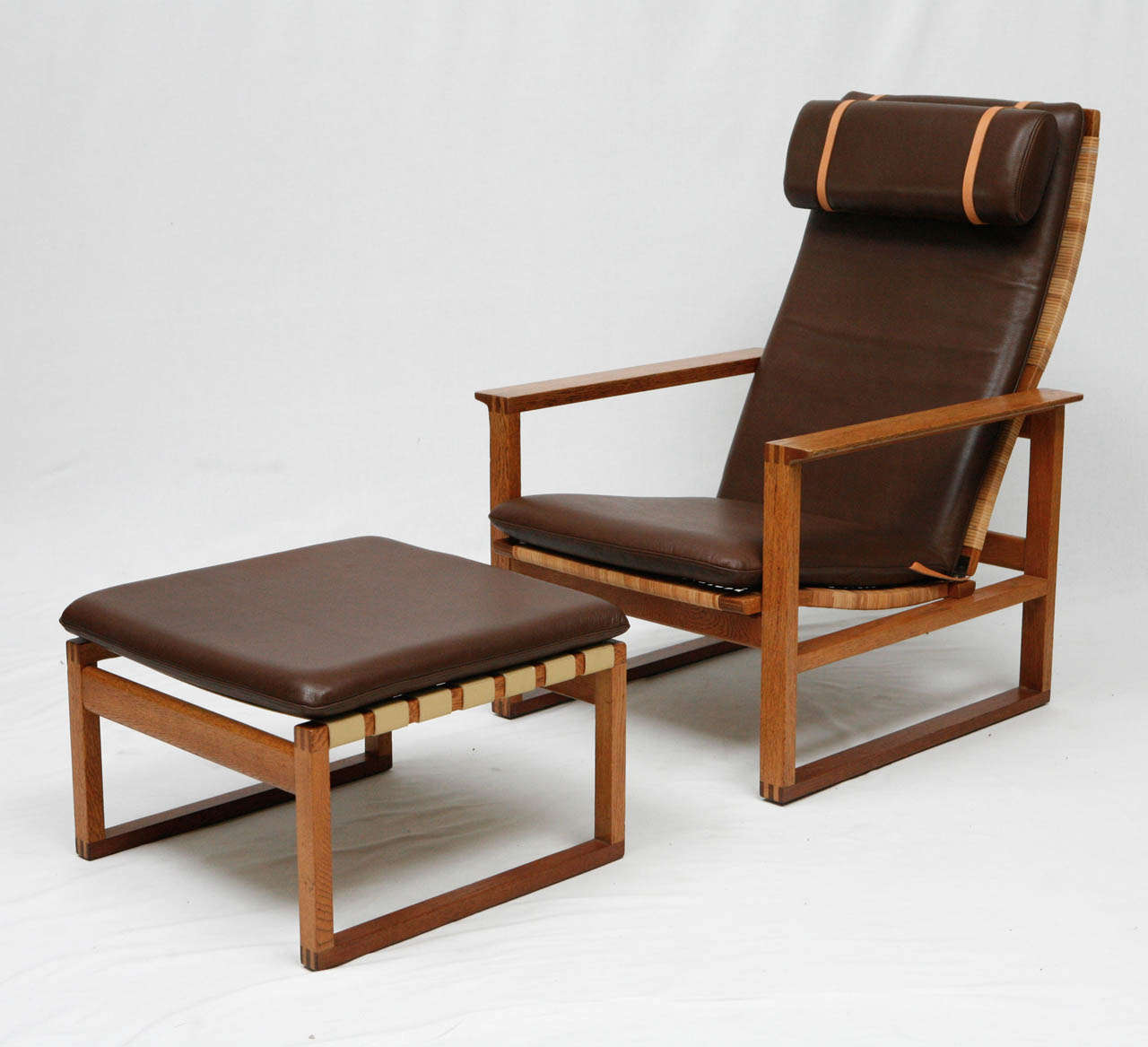 Borge Mogensen lounge chair And ottoman designed in 1957 and produced by Fredericia.