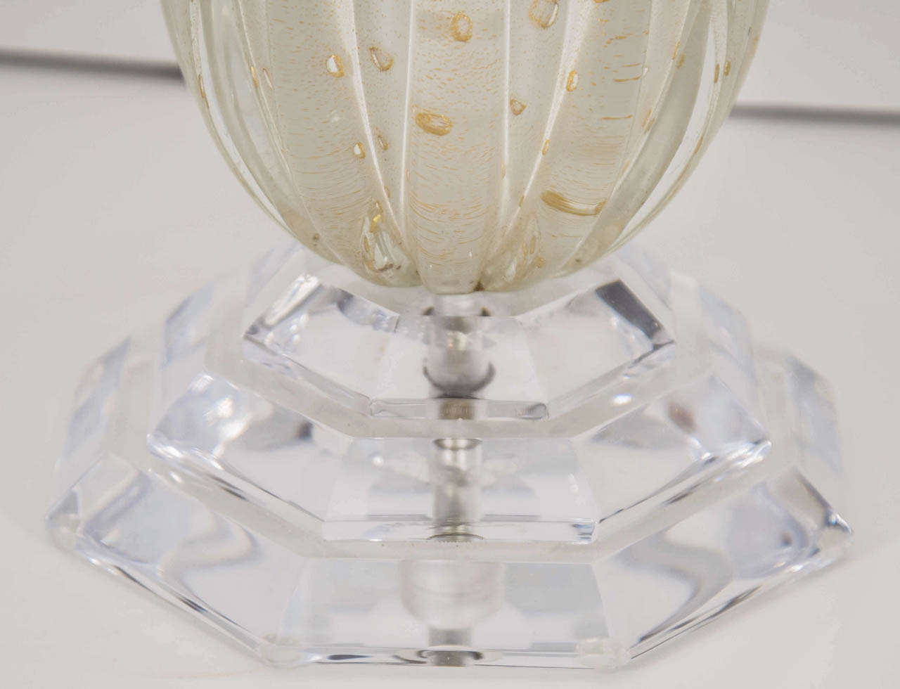 Late 20th Century White Murano Glass Lamp