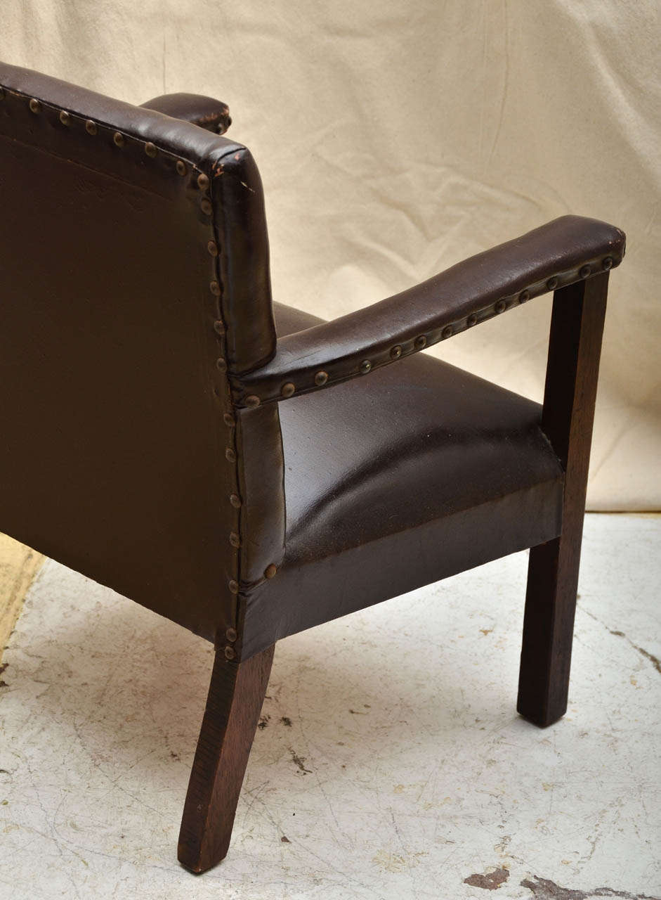 20th Century English Handmade Platform Arm Childs Chair For Sale