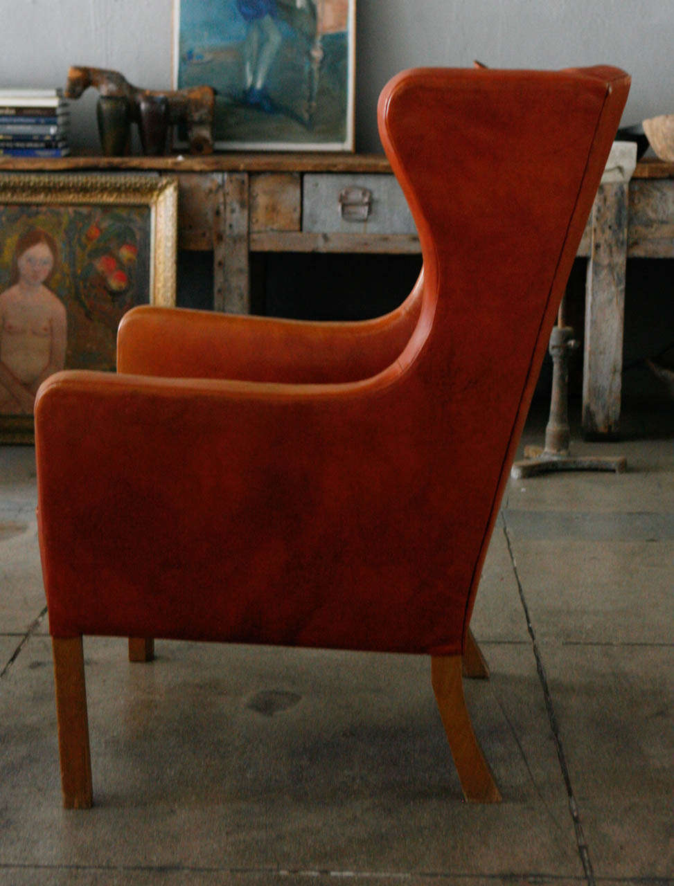 Borge Mogensen Wingback Chair , Denmark 1960 In Excellent Condition In Los Angeles, CA
