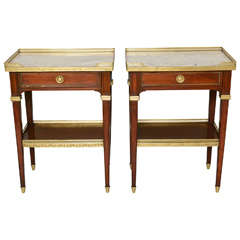 Pair of Marble Top End Tables