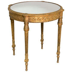 Antique Giltwood Table with Mirrored Top