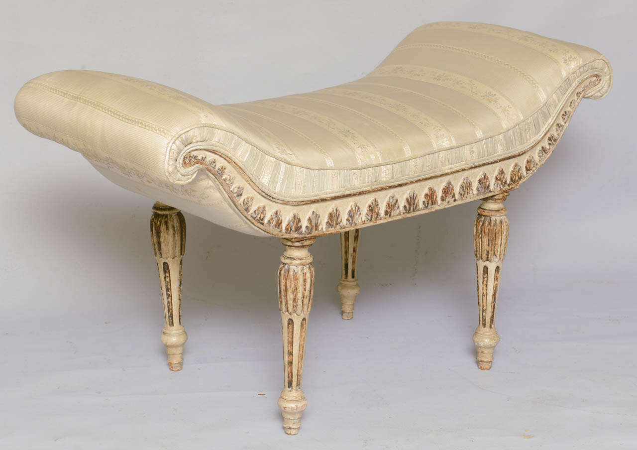 Upholstered Painted Antique Window Seat