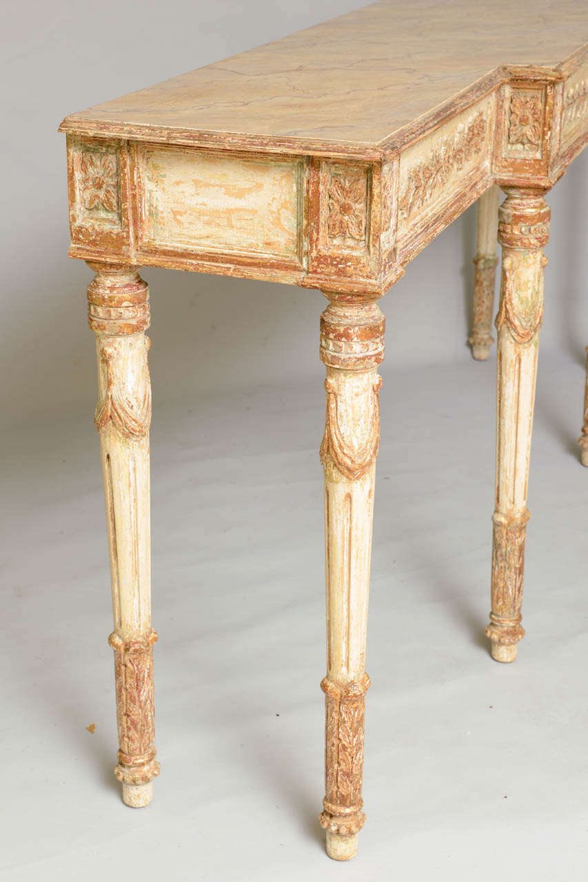Mid-20th Century Long and Narrow Painted Louis XVI Style Console Table