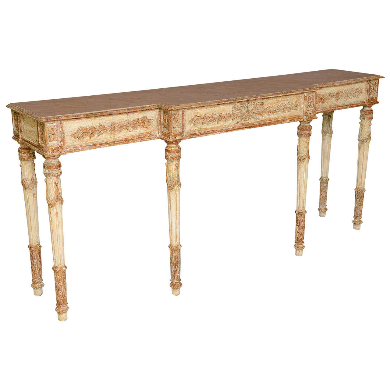 Long And Narrow Painted Louis Xvi Style Console Table At 1stdibs