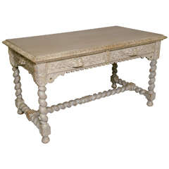 Painted French 19c. Library Writing Table